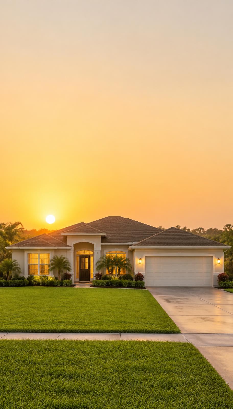 Florida home in warm morning light